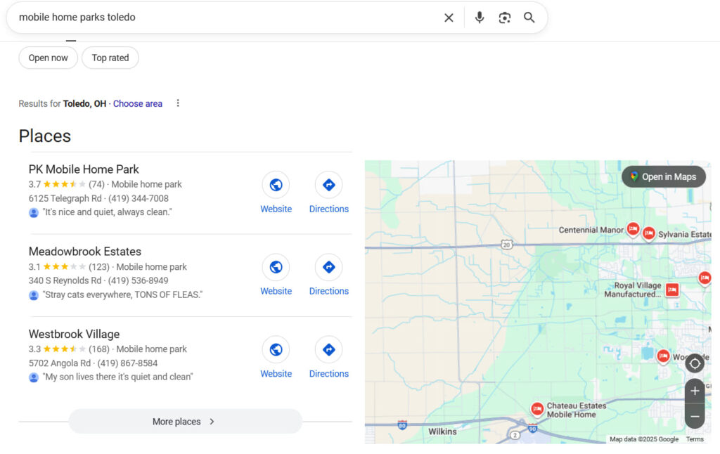 mobile-home-parks-toledo-local-pack