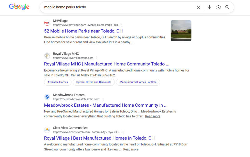 mobile-home-parks-toledo-serp